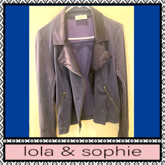 Lola & Sophie New York Microsuede Lightweight Moto-Jacket - Picture 1 of 6